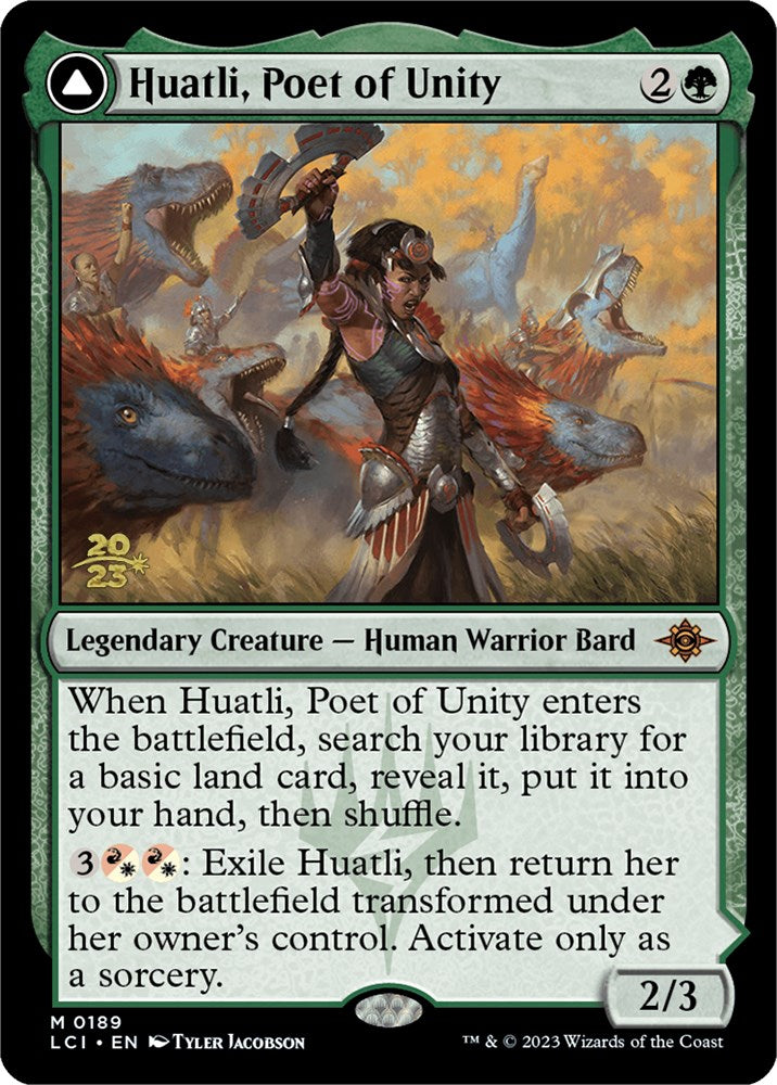 Huatli, Poet of Unity // Roar of the Fifth People [The Lost Caverns of Ixalan Prerelease Cards] | Nerdhalla Games