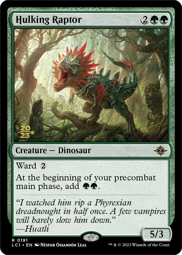 Hulking Raptor [The Lost Caverns of Ixalan Prerelease Cards] | Nerdhalla Games