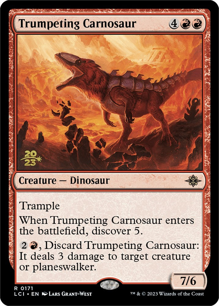 Trumpeting Carnosaur [The Lost Caverns of Ixalan Prerelease Cards] | Nerdhalla Games