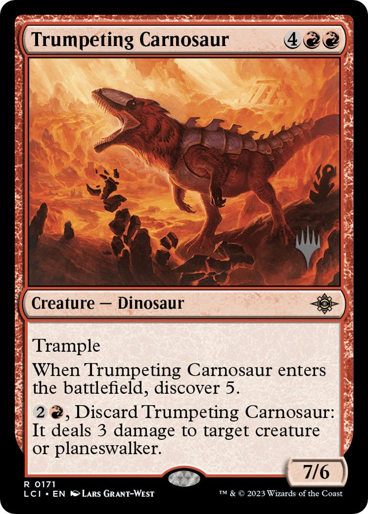 Trumpeting Carnosaur (Promo Pack) [The Lost Caverns of Ixalan Promos] | Nerdhalla Games