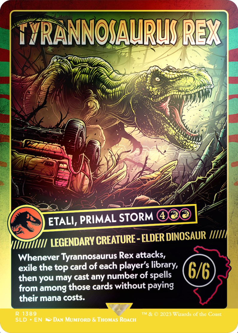 Tyrannosaurus Rex - Etali, Primal Storm (Rainbow Foil) [Secret Lair Drop Series] | Nerdhalla Games