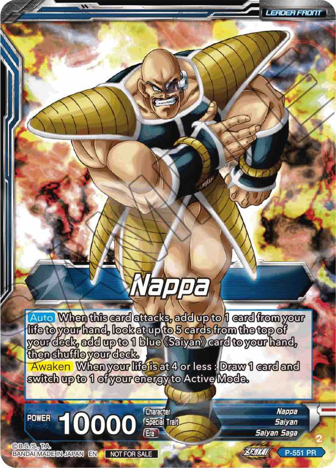 Nappa // Vegeta & Nappa, Saiyan Invasion (P-551) [Promotion Cards] | Nerdhalla Games