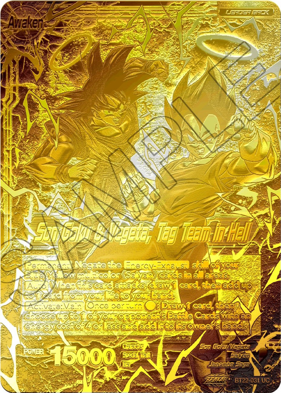 Son Goku // Son Goku & Vegeta, Tag Team in Hell (2023 Championship Finals) (Gold Metal Foil) (BT22-031) [Tournament Promotion Cards] | Nerdhalla Games