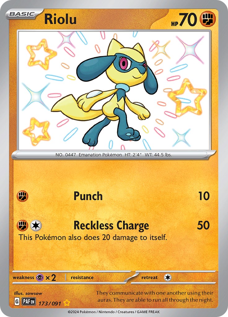 Riolu (173/091) [Scarlet & Violet: Paldean Fates] | Nerdhalla Games