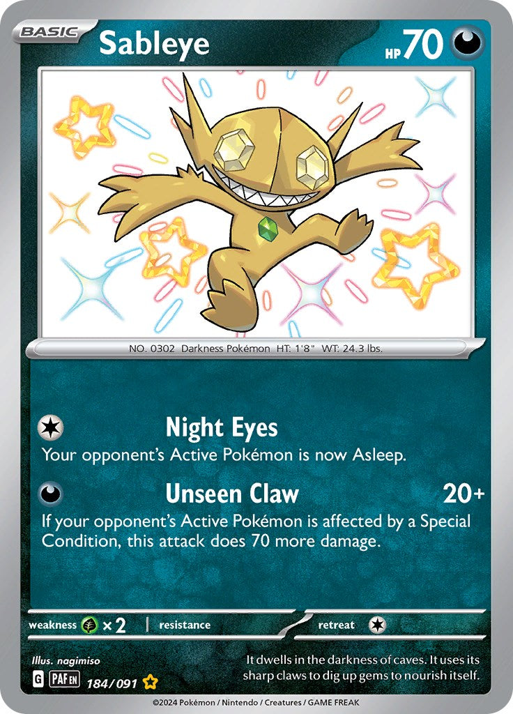 Sableye (184/091) [Scarlet & Violet: Paldean Fates] | Nerdhalla Games