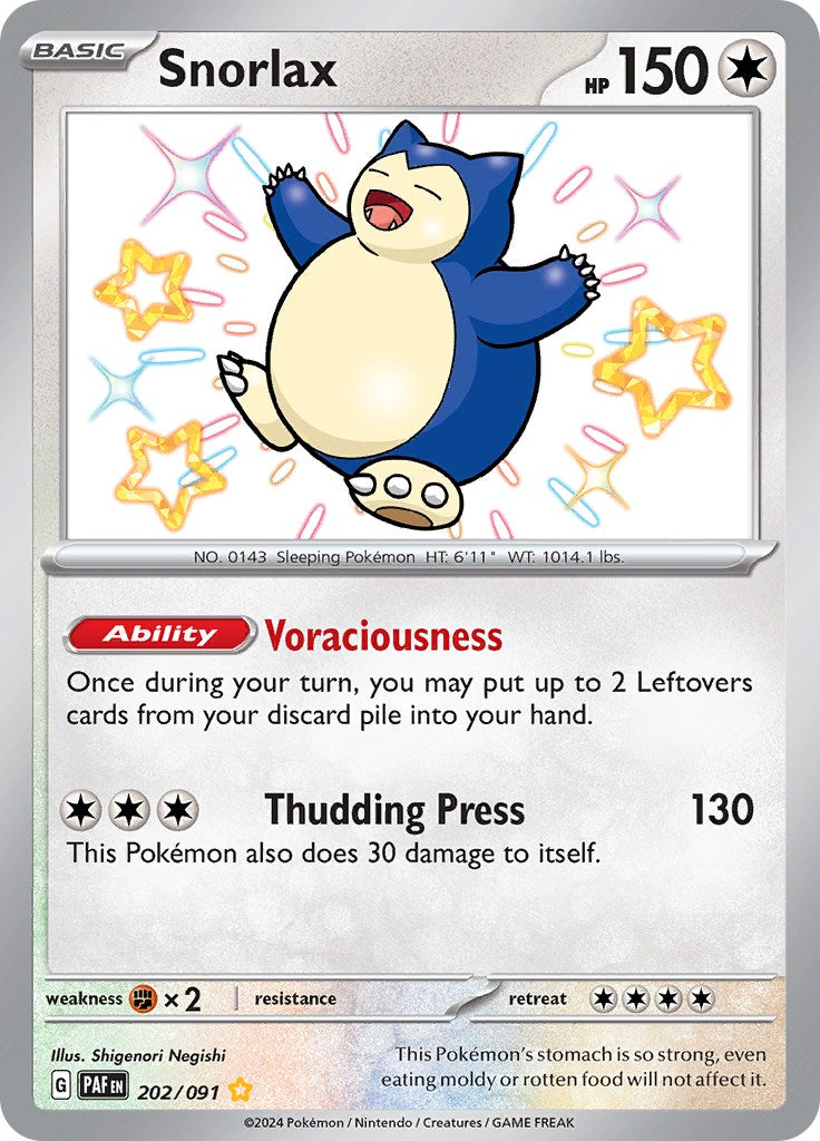 Snorlax (202/091) [Scarlet & Violet: Paldean Fates] | Nerdhalla Games