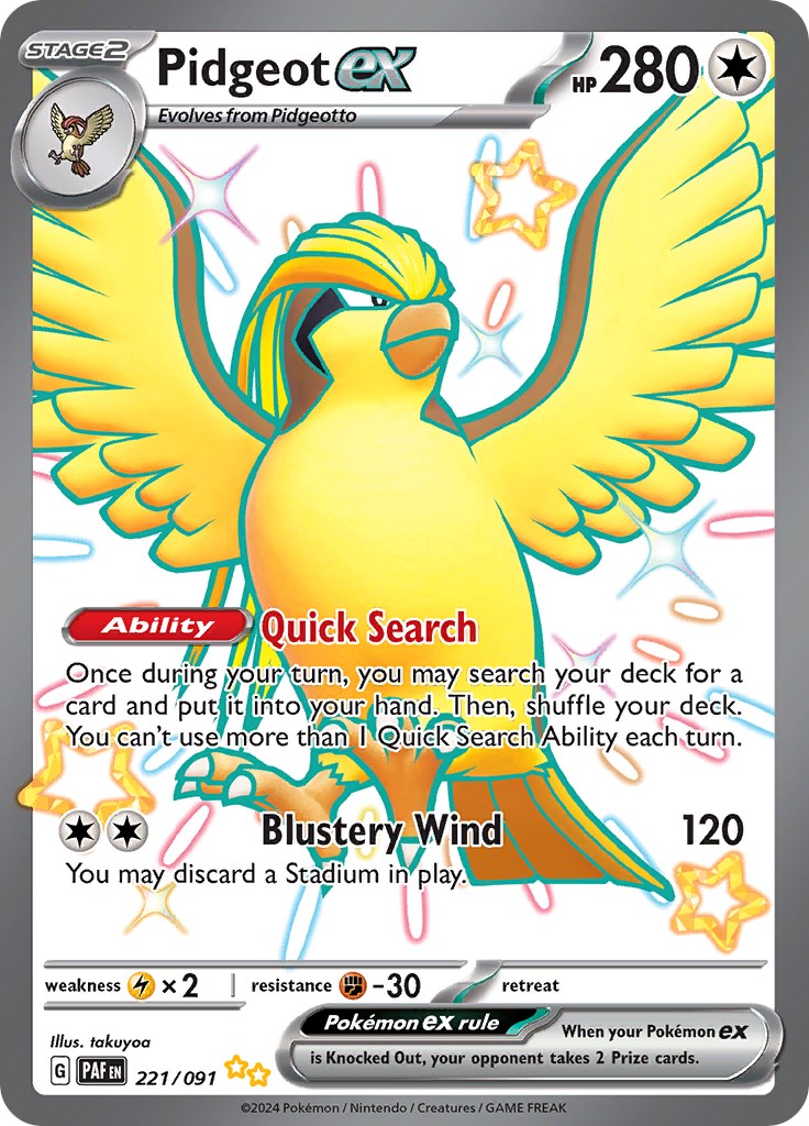 Pidgeot ex (221/091) [Scarlet & Violet: Paldean Fates] | Nerdhalla Games