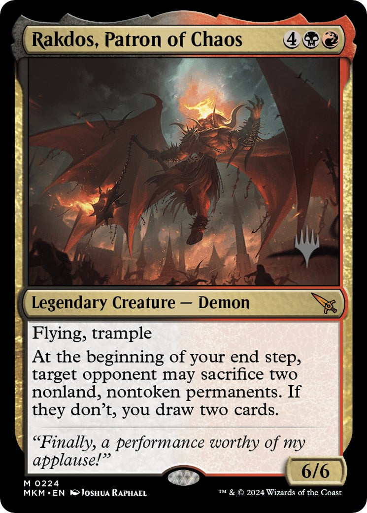 Rakdos, Patron of Chaos (Promo Pack) [Murders at Karlov Manor Promos] | Nerdhalla Games