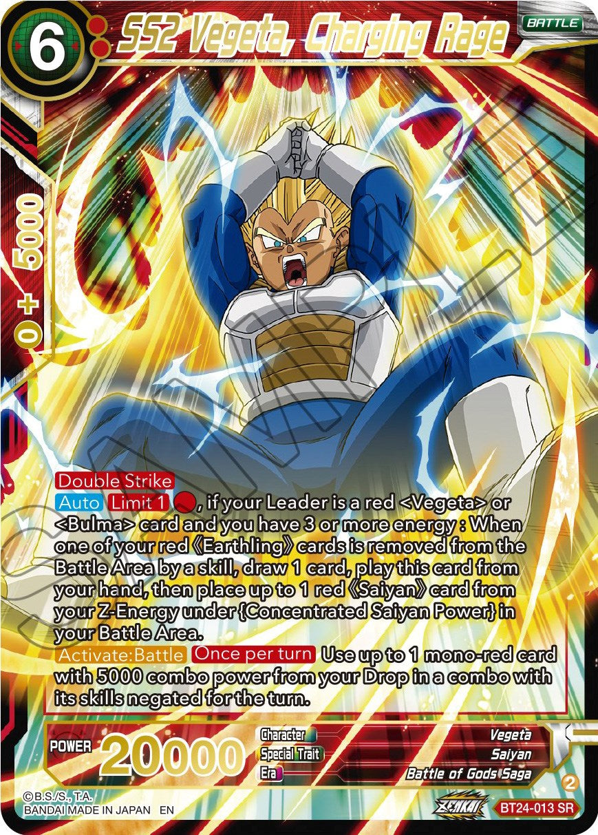 SS2 Vegeta, Charging Rage (BT24-013) [Beyond Generations] | Nerdhalla Games