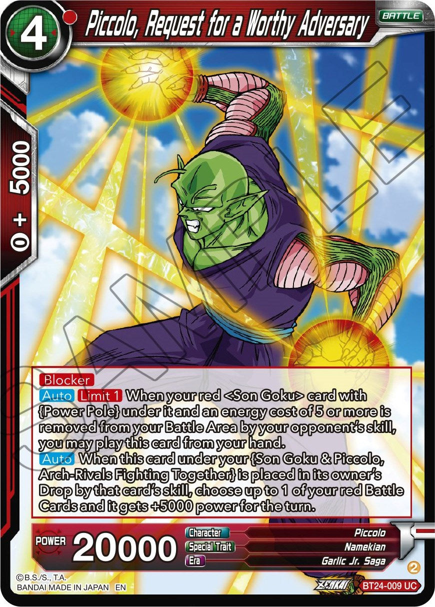 Piccolo, Request for a Worthy Adversary (BT24-009) [Beyond Generations] | Nerdhalla Games