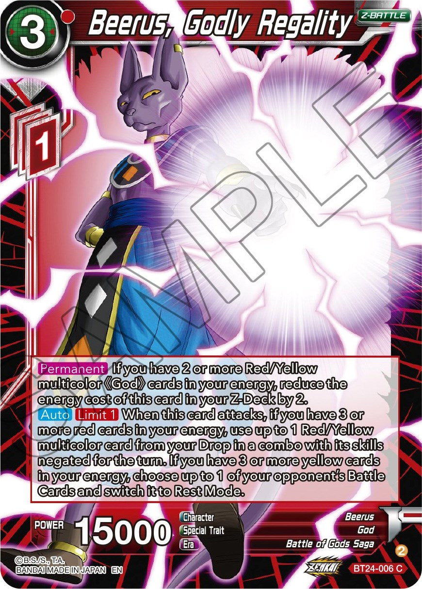 Beerus, Godly Regality (BT24-006) [Beyond Generations] | Nerdhalla Games