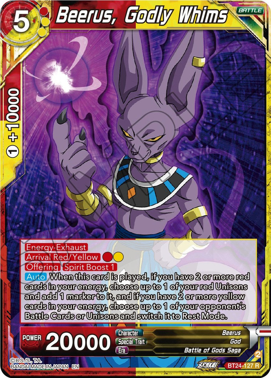 Beerus, Godly Whims (BT24-127) [Beyond Generations] | Nerdhalla Games