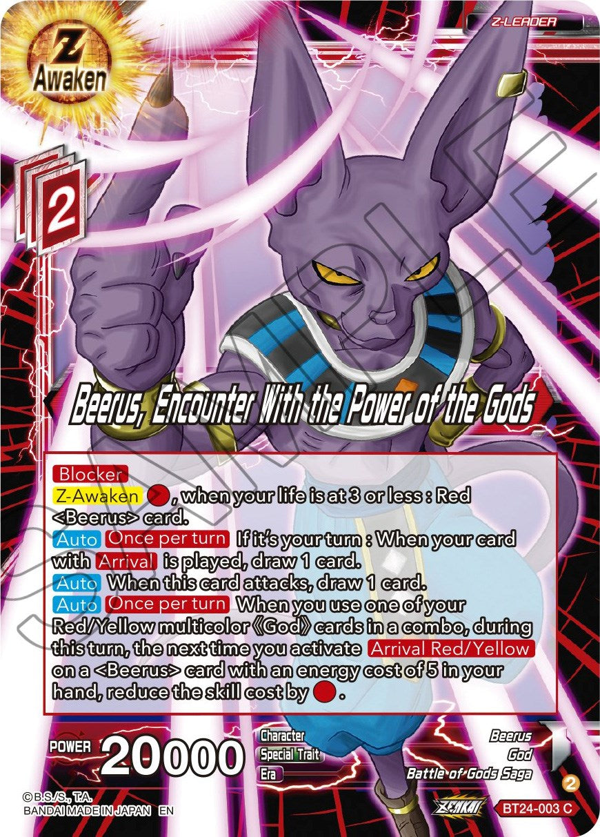 Beerus, Encounter With the Power of the Gods (BT24-003) [Beyond Generations] | Nerdhalla Games