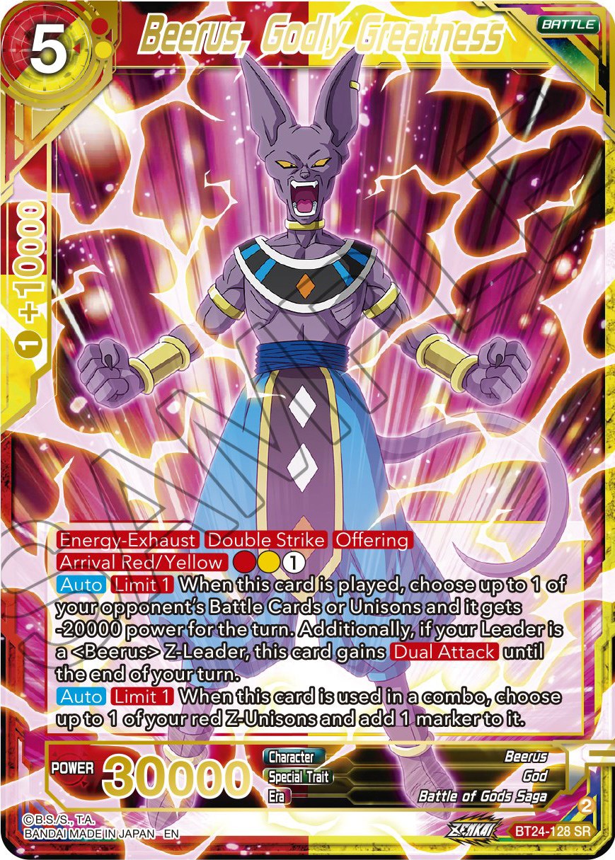 Beerus, Godly Greatness (BT24-128) [Beyond Generations] | Nerdhalla Games