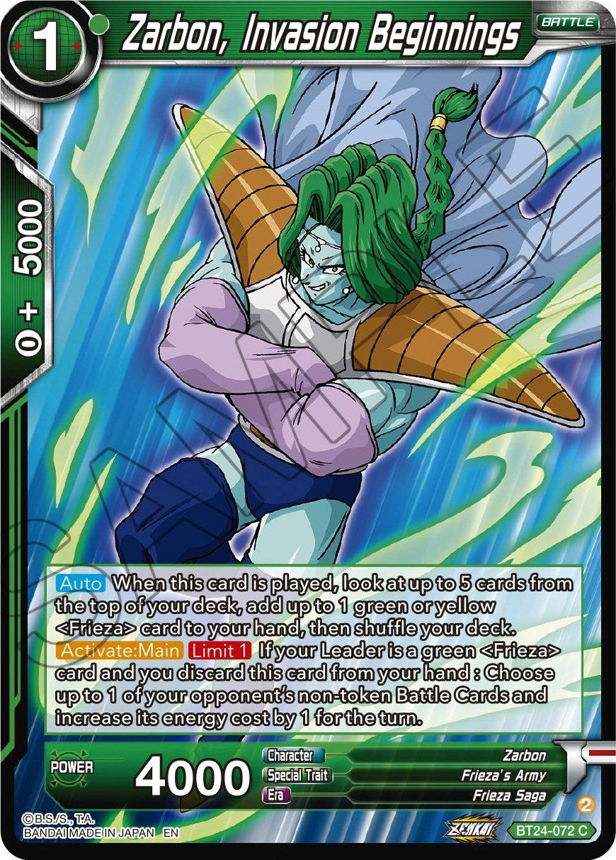 Zarbon, Invasion Beginnings (BT24-072) [Beyond Generations] | Nerdhalla Games