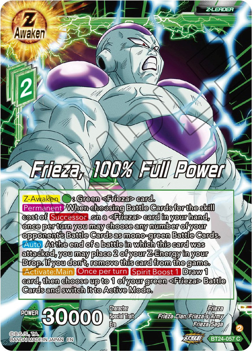 Frieza, 100% Full Power (BT24-057) [Beyond Generations] | Nerdhalla Games