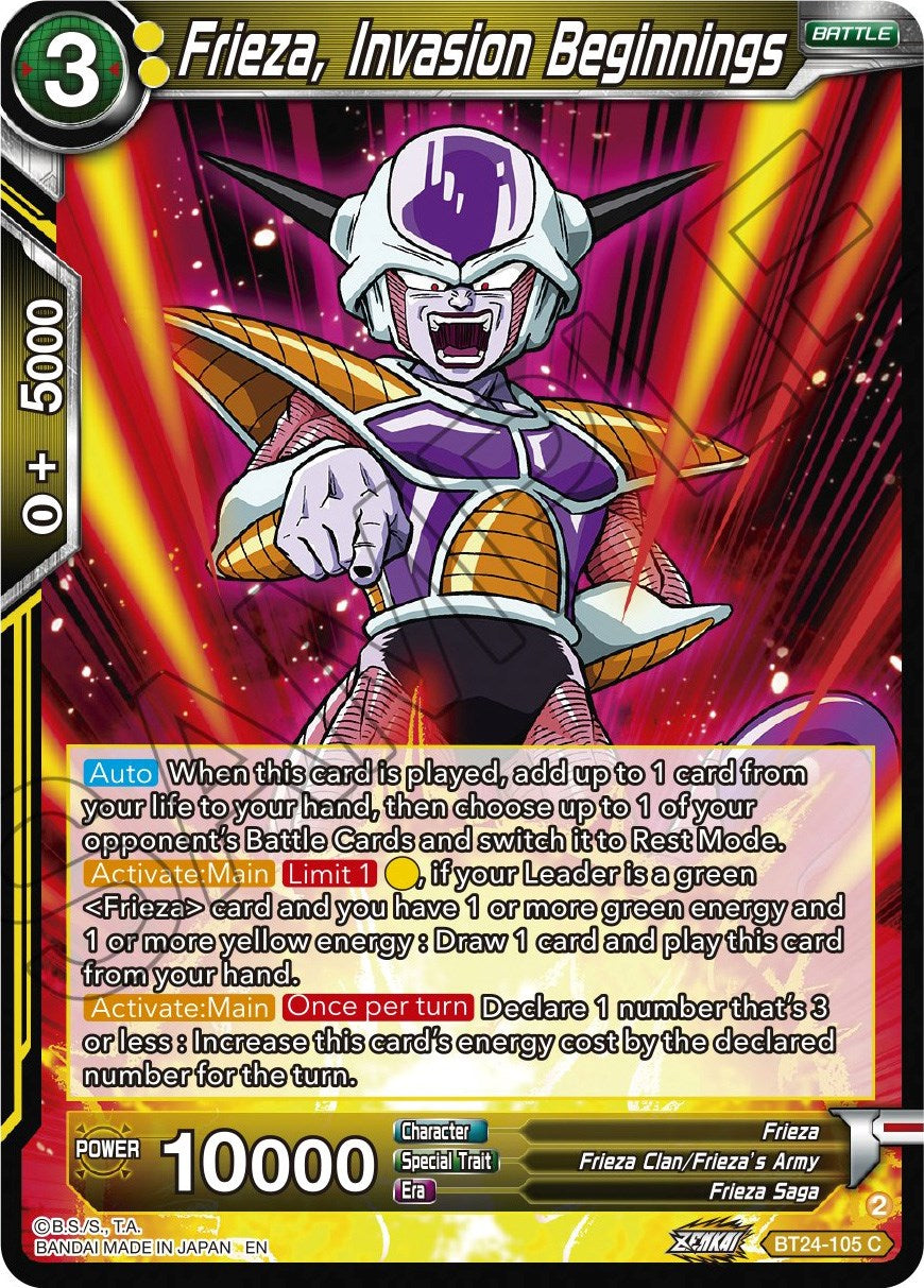 Frieza, Invasion Beginnings (BT24-105) [Beyond Generations] | Nerdhalla Games