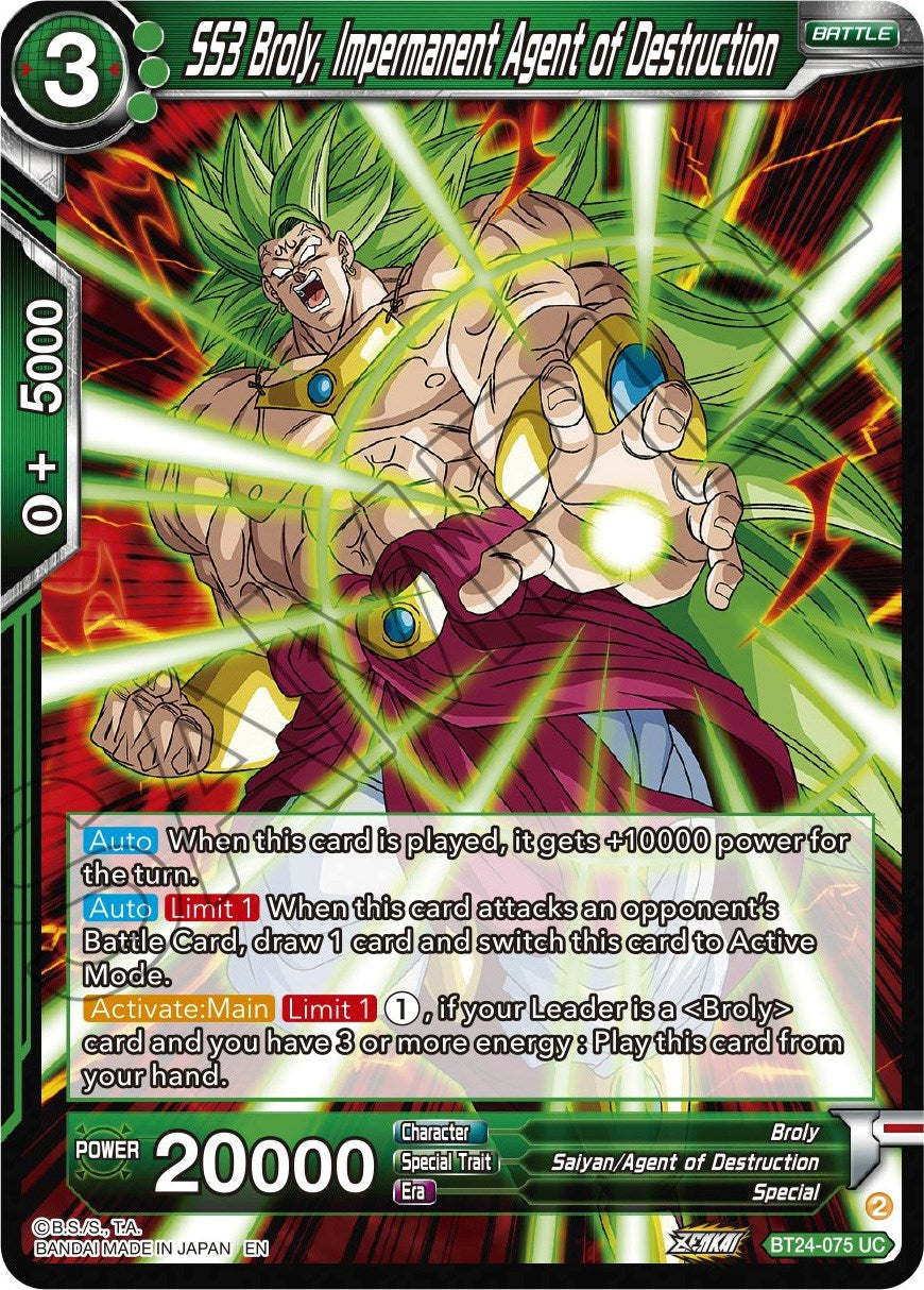 SS3 Broly, Impermanent Agent of Destruction (BT24-075) [Beyond Generations] | Nerdhalla Games