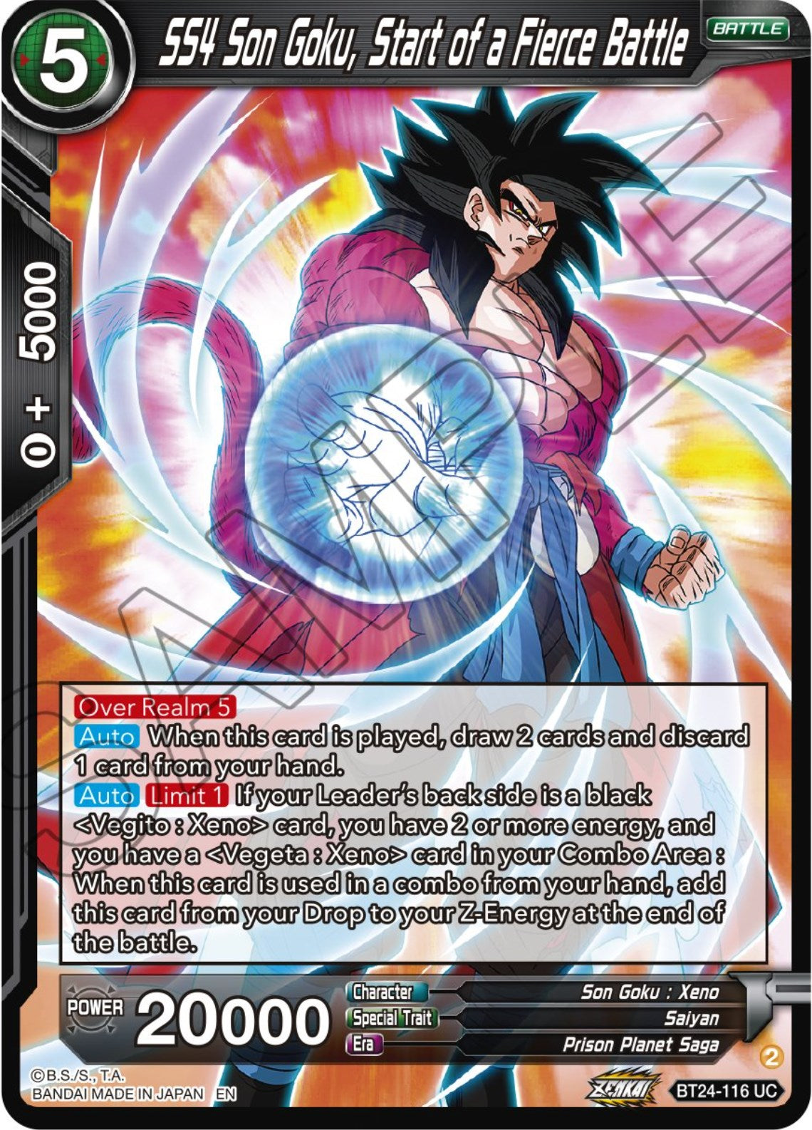 SS4 Son Goku, Starts of a Fierce Battle (BT24-116) [Beyond Generations] | Nerdhalla Games