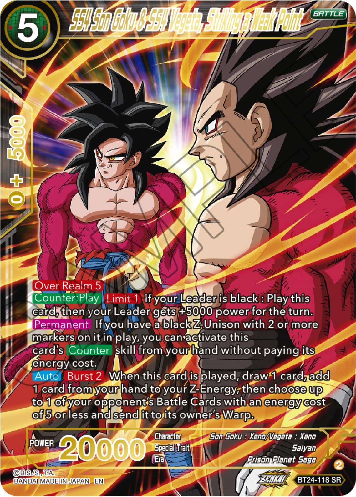 SS4 Son Goku & SS4 Vegeta, Striking a Weak Point (BT24-118) [Beyond Generations] | Nerdhalla Games