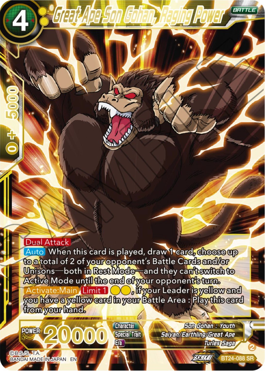 Great Ape Son Gohan, Raging Power (BT24-088) [Beyond Generations] | Nerdhalla Games