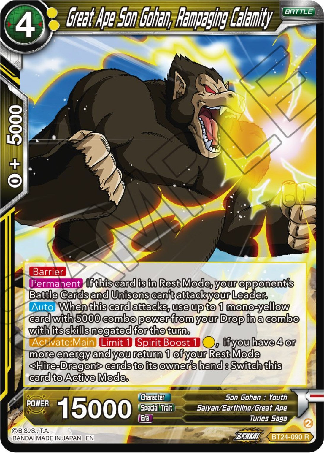 Great Ape Son Gohan, Rampaging Calamity (BT24-090) [Beyond Generations] | Nerdhalla Games