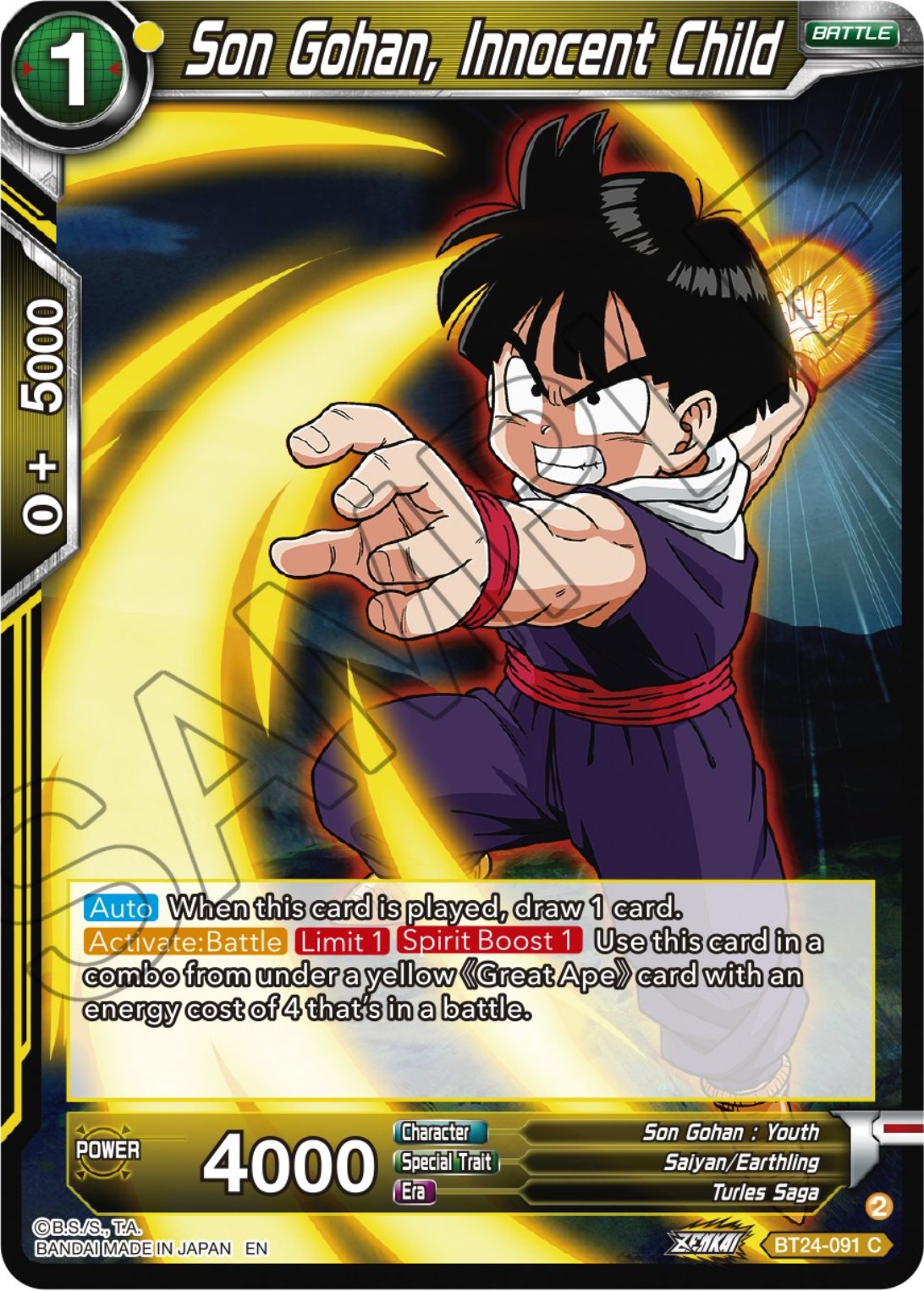 Son Gohan, Innocent Child (BT24-091) [Beyond Generations] | Nerdhalla Games