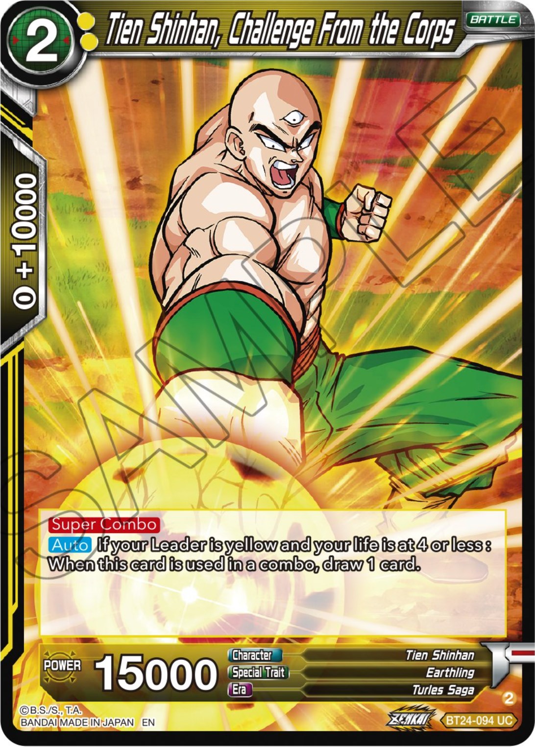 Tien Shinhan, Challenge From the Corps (BT24-094) [Beyond Generations] | Nerdhalla Games