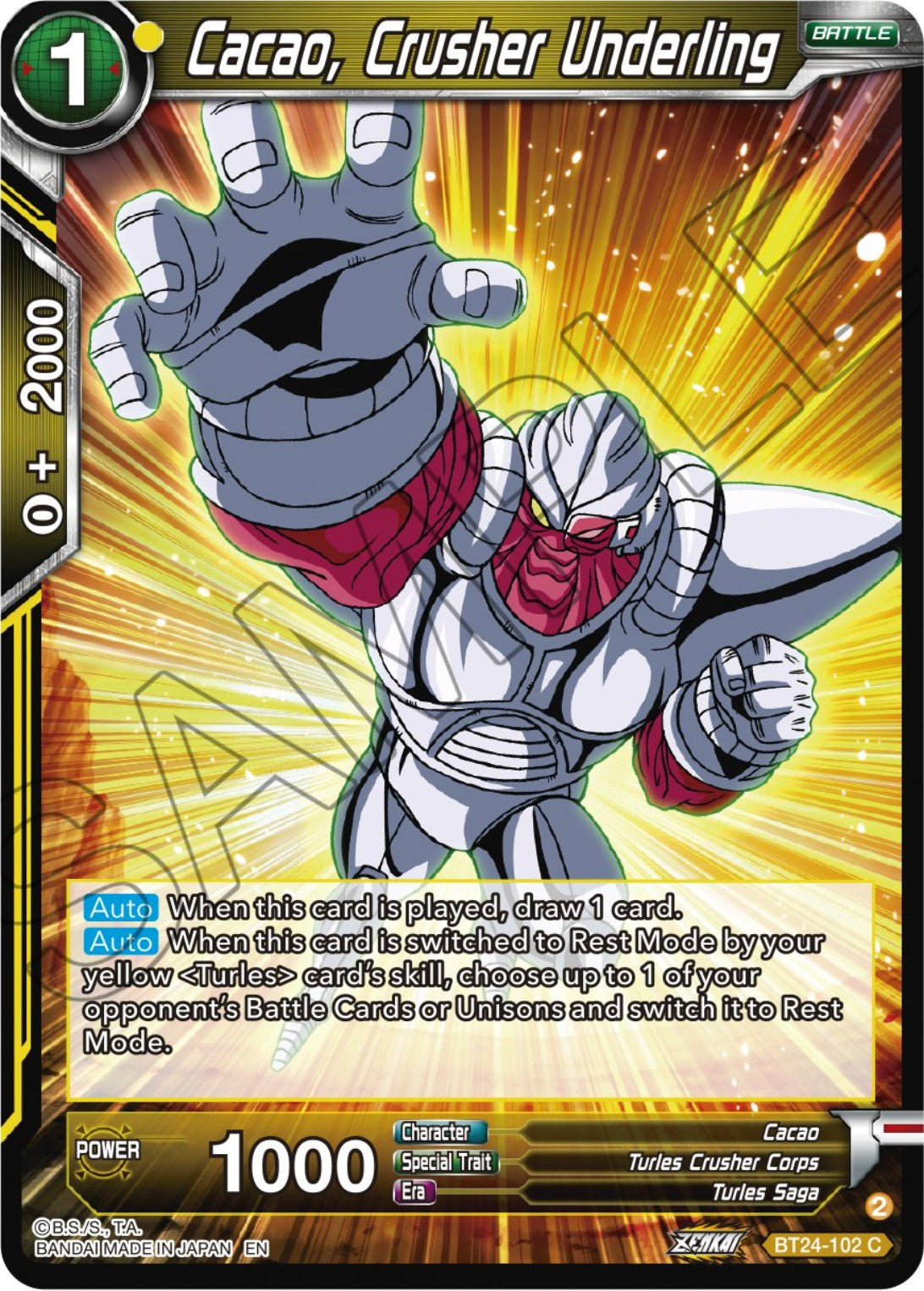 Cacao, Crusher Underling (BT24-102) [Beyond Generations] | Nerdhalla Games