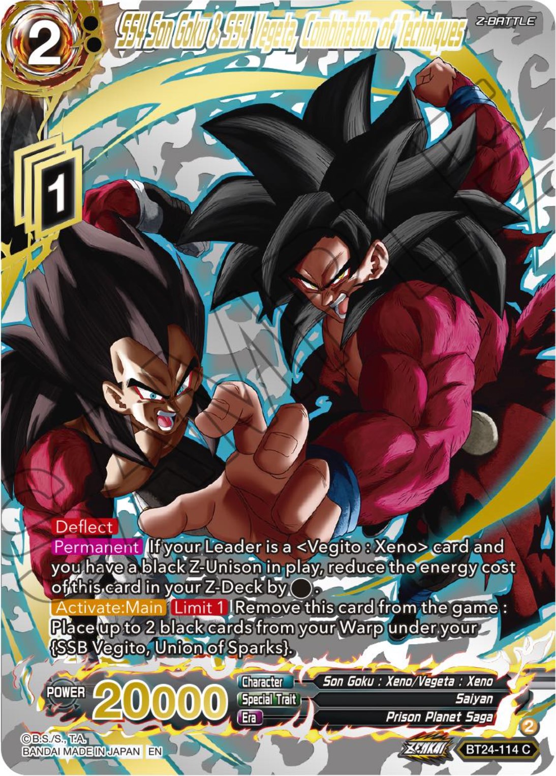 SS4 Son Goku & SS4 Vegeta, Combination of Techniques (Collector Booster) (BT24-114) [Beyond Generations] | Nerdhalla Games