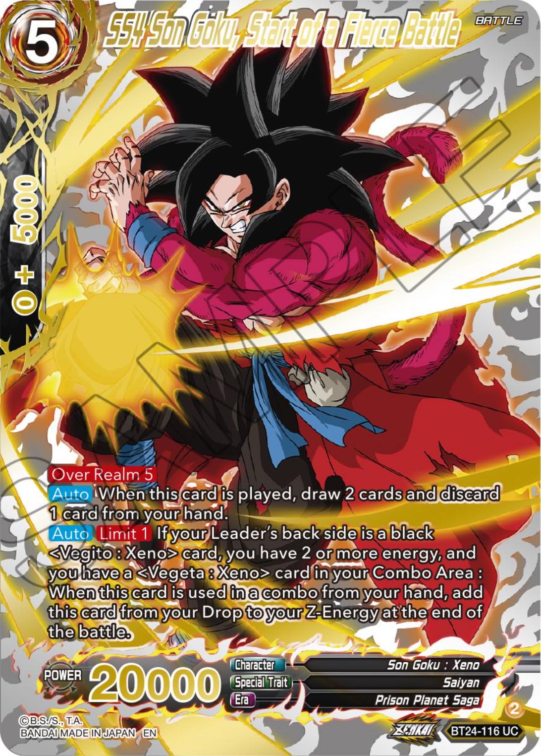 SS4 Son Goku, Start of a Fierce Battle (Collector Booster) (BT24-116) [Beyond Generations] | Nerdhalla Games