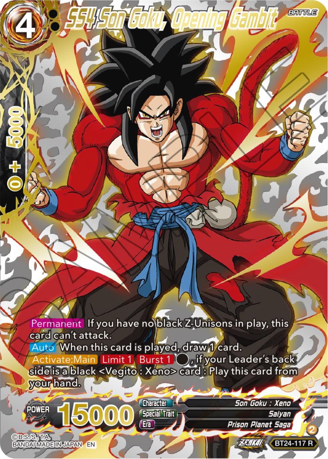 SS4 Son Goku, Opening Gambit (Collector Booster) (BT24-117) [Beyond Generations] | Nerdhalla Games