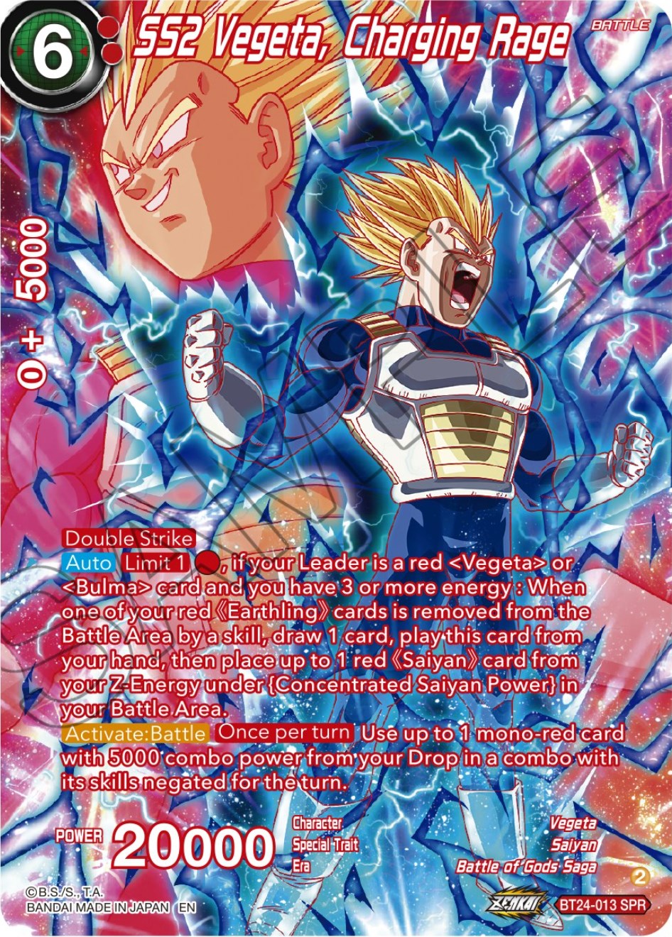 SS2 Vegeta, Charging Rage (SPR) (BT24-013) [Beyond Generations] | Nerdhalla Games