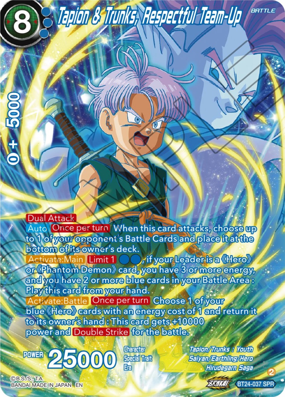 Tapin & Trunks, Respectful Team-Up (SPR) (BT24-037) [Beyond Generations] | Nerdhalla Games