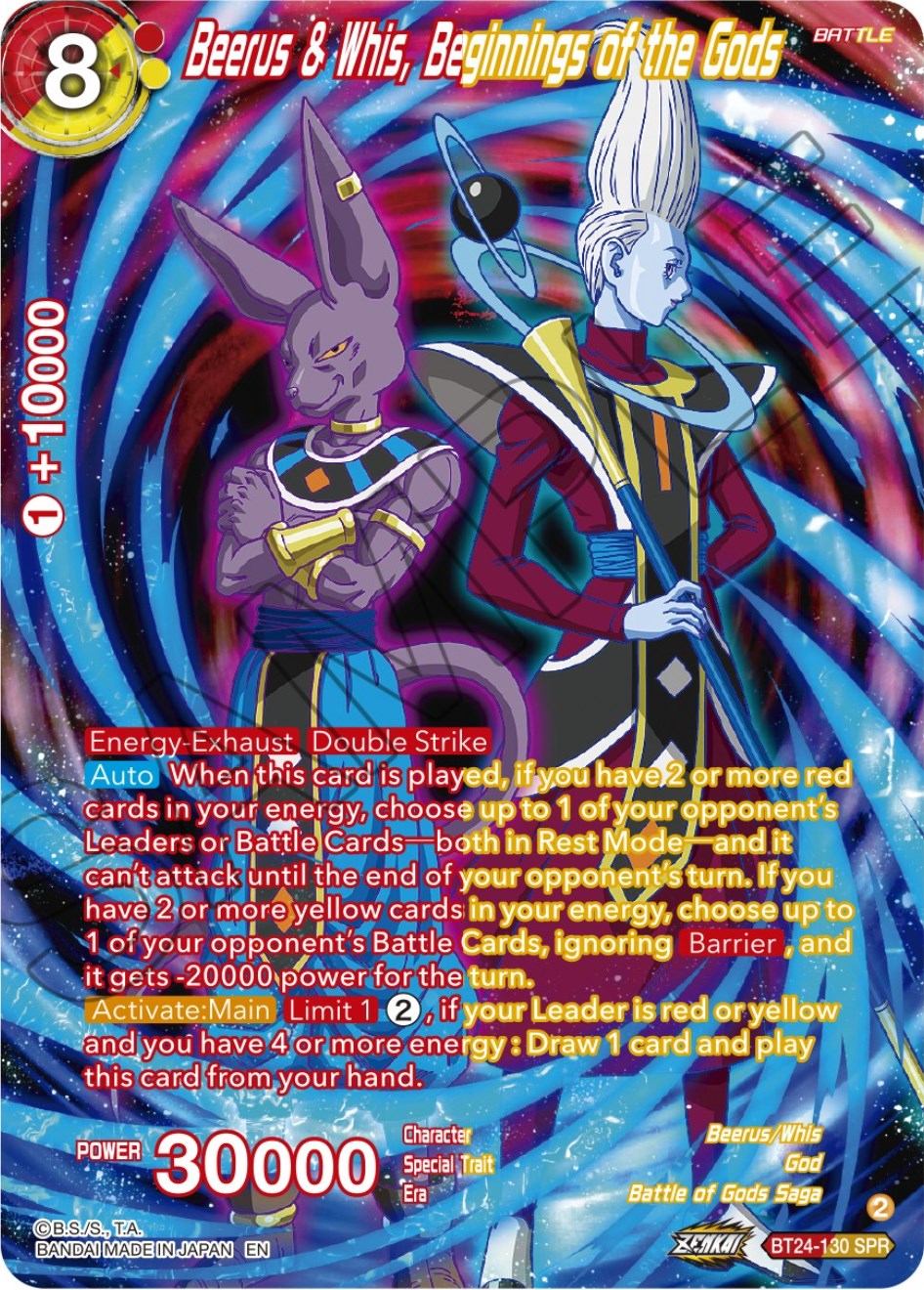 Beerus & Whis, Beginnings of the Gods (SPR) (BT24-130) [Beyond Generations] | Nerdhalla Games