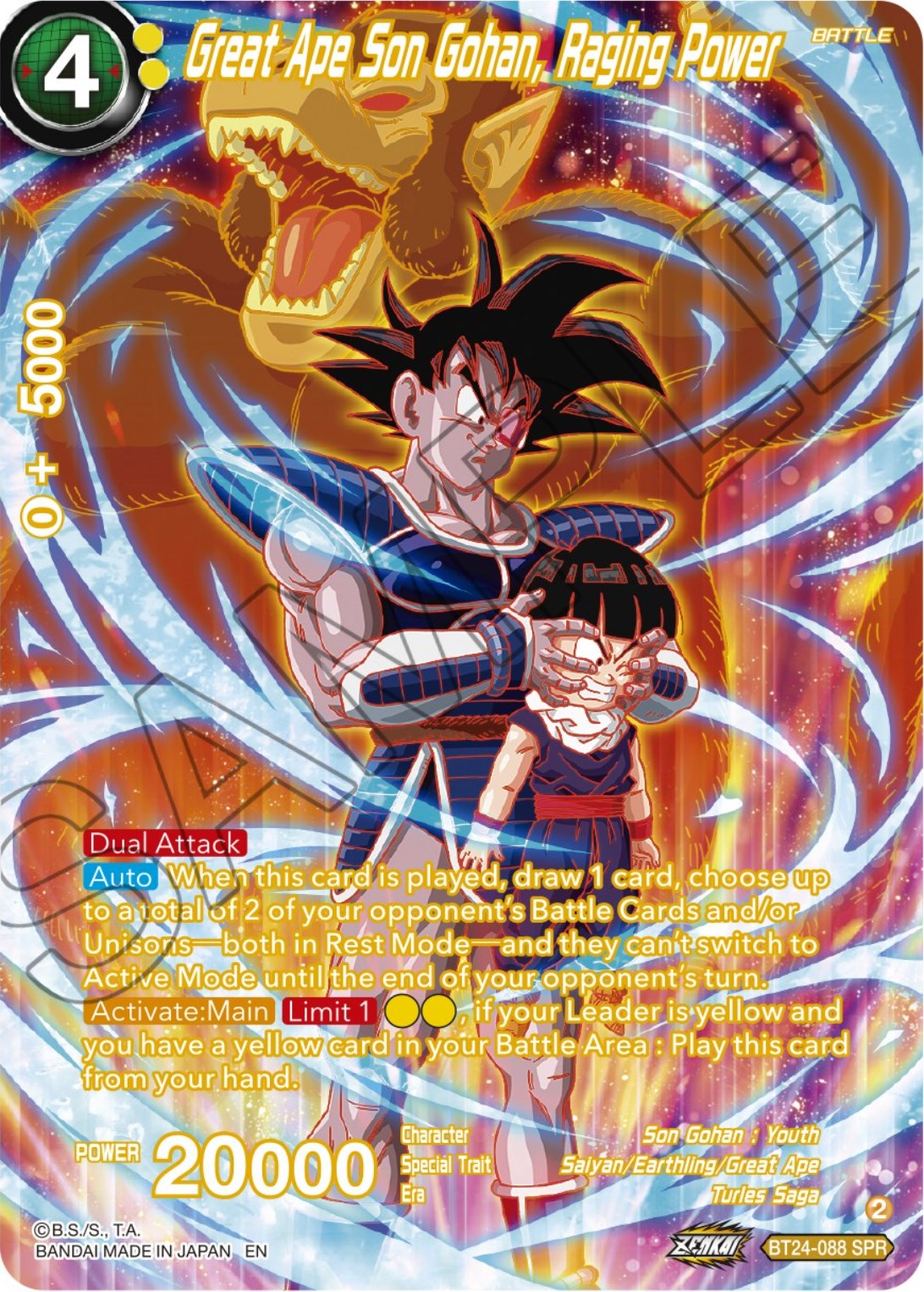 Great Ape Son Gohan, Raging Power (SPR) (BT24-088) [Beyond Generations] | Nerdhalla Games