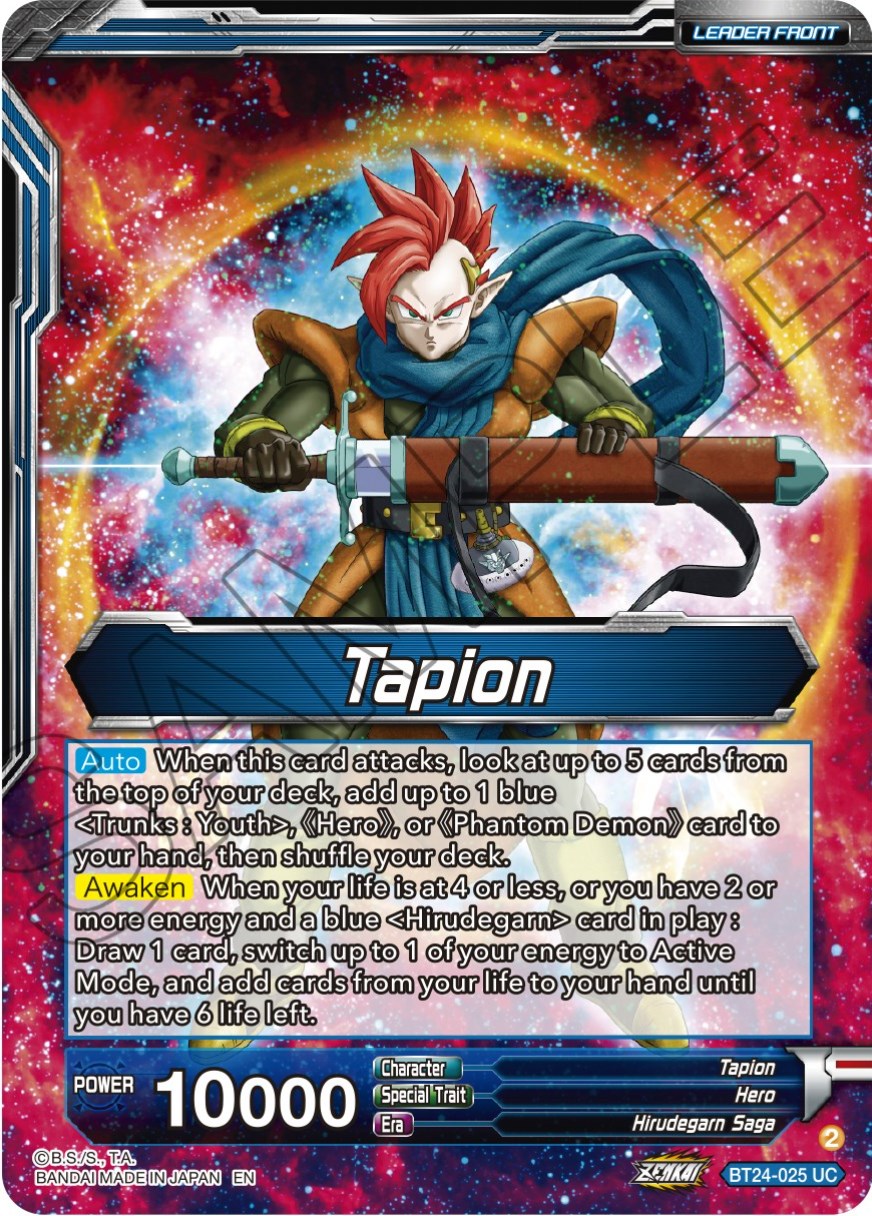 Tapion // Tapion, Hero Revived in the Present (SLR) (BT24-025) [Beyond Generations] | Nerdhalla Games