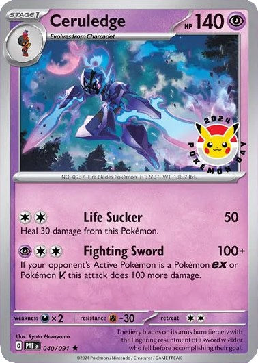 Ceruledge (040/091) (Pokemon Day 2024)(Cosmos Holo) [Scarlet & Violet: Black Star Promos] | Nerdhalla Games