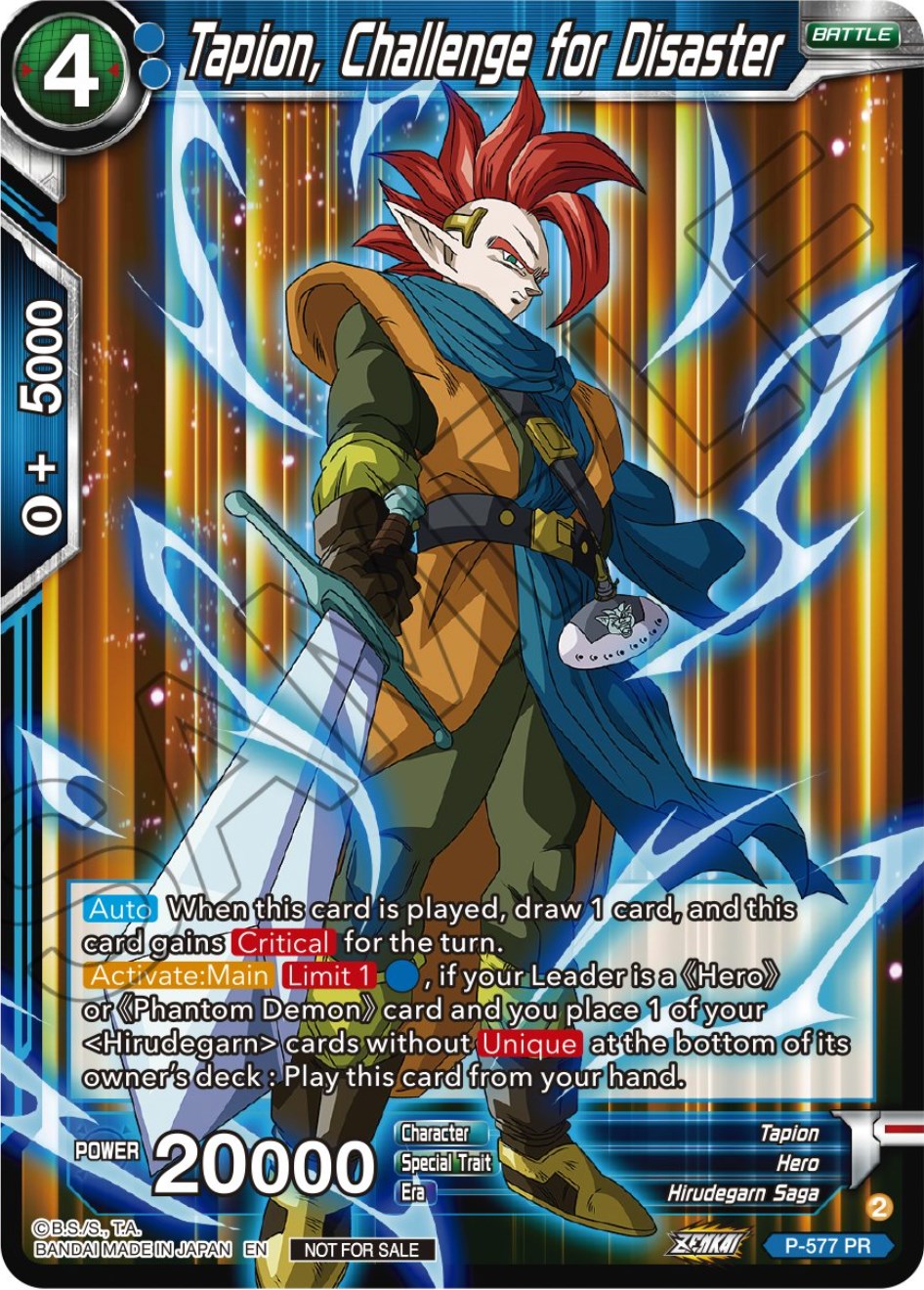 Tapion, Challenge for Disaster (Zenkai Series Tournament Pack Vol.7) (P-577) [Tournament Promotion Cards] | Nerdhalla Games