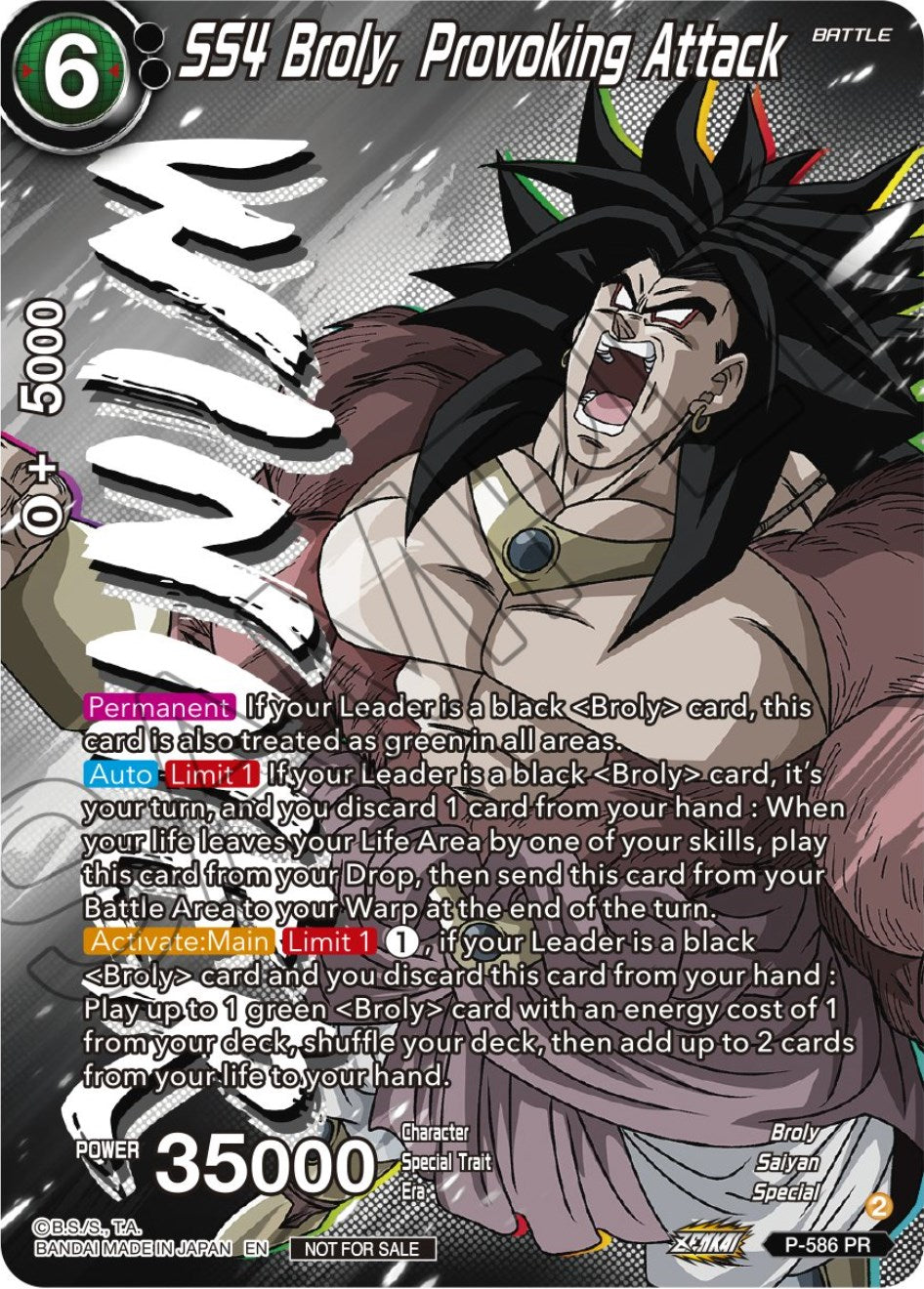 SS4 Broly, Provoking Attack (Zenkai Series Tournament Pack Vol.7) (Winner) (P-586) [Tournament Promotion Cards] | Nerdhalla Games