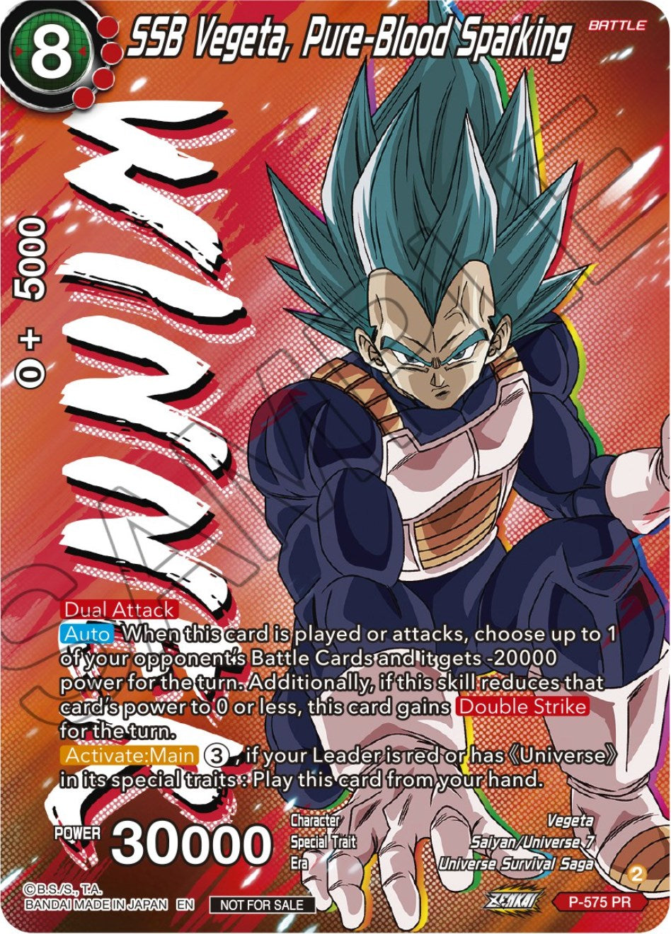 SSB Vegeta, Pure-Blood Sparking (Zenkai Series Tournament Pack Vol.7) (Winner) (P-575) [Tournament Promotion Cards] | Nerdhalla Games