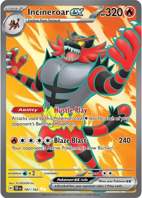 Incineroar ex (187/162) [Scarlet & Violet: Temporal Forces] | Nerdhalla Games