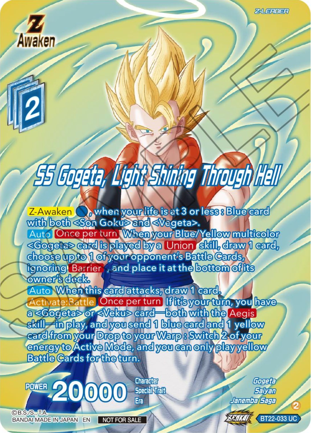 SS Gogeta, Light Shining Through Hell (Premium Alt-Art Card Set 2024 Vol.1) (BT22-033) [Promotion Cards] | Nerdhalla Games