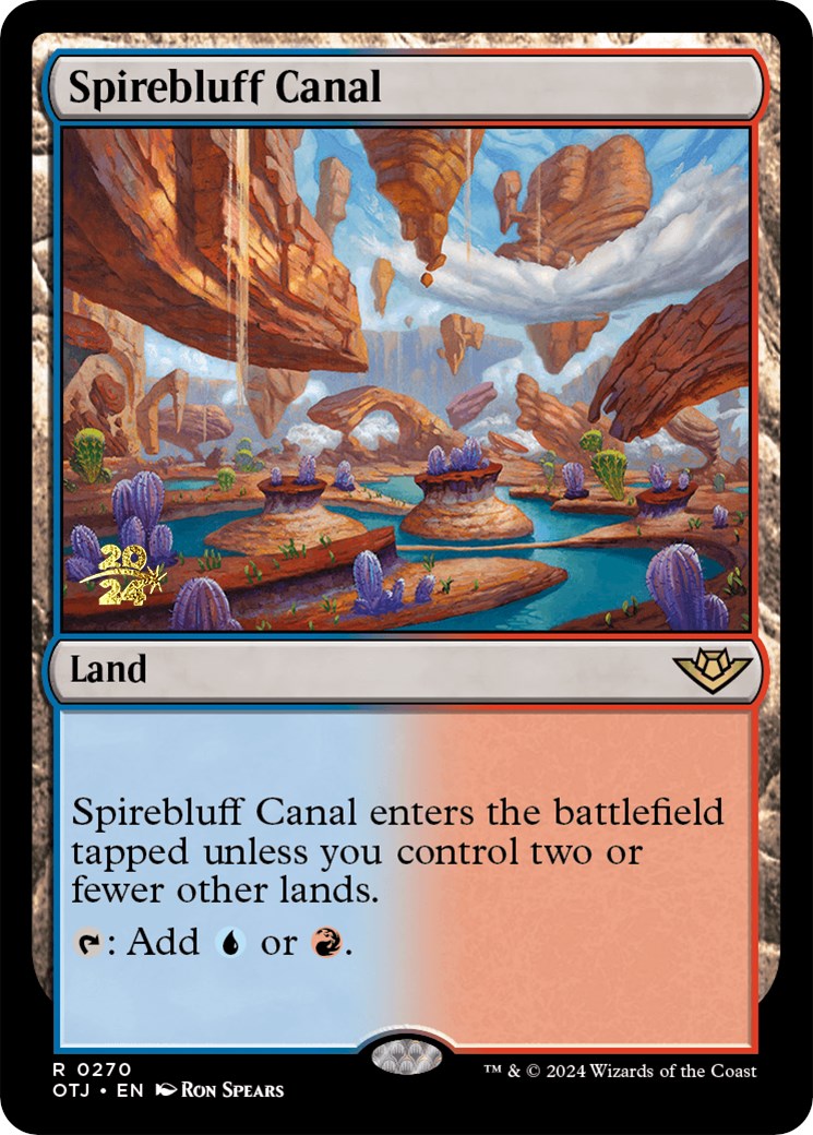 Spirebluff Canal (OTJ) [Outlaws of Thunder Junction Prerelease Promos] | Nerdhalla Games