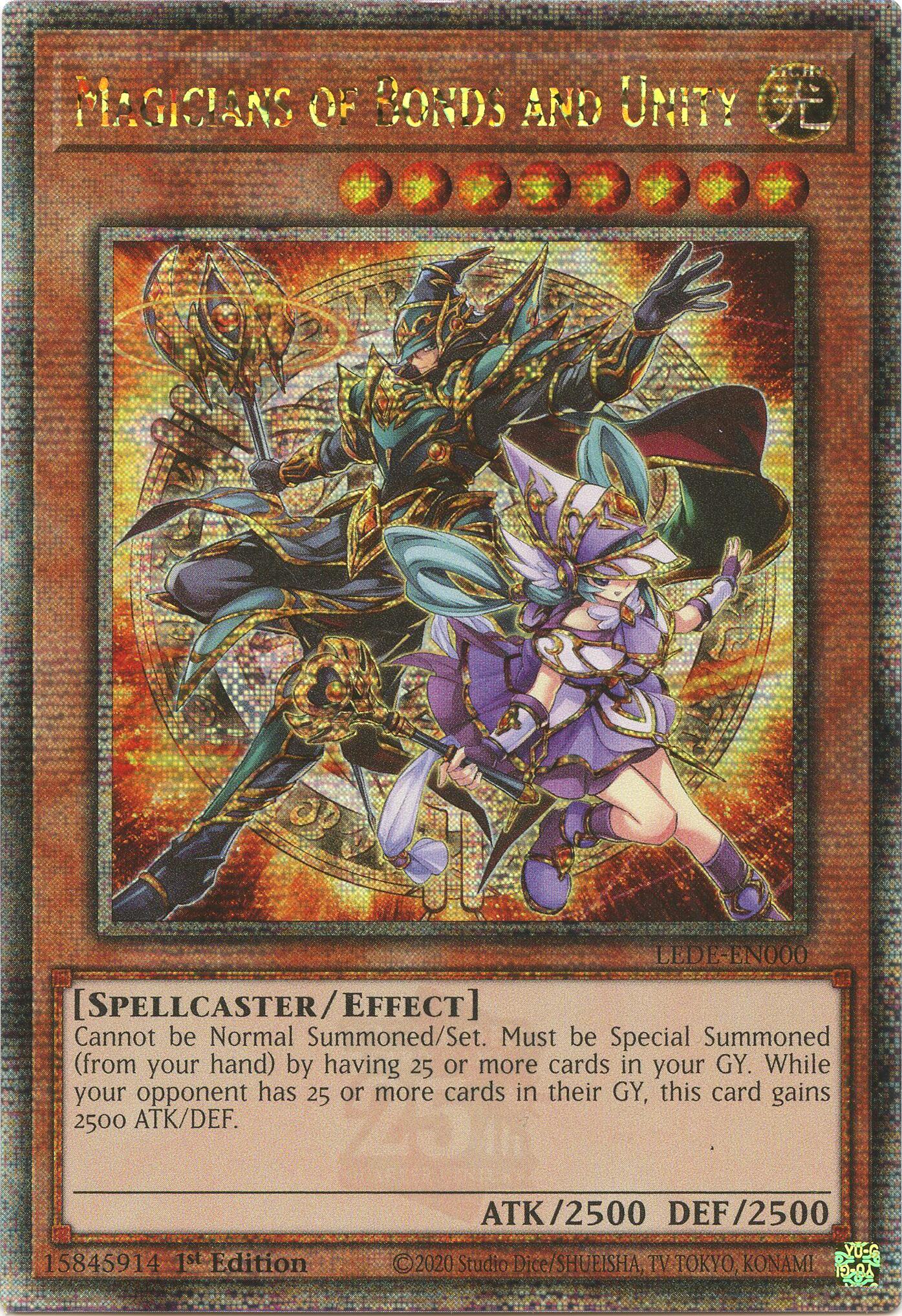 Magicians of Bonds and Unity [LEDE-EN000] Quarter Century Secret Rare | Nerdhalla Games