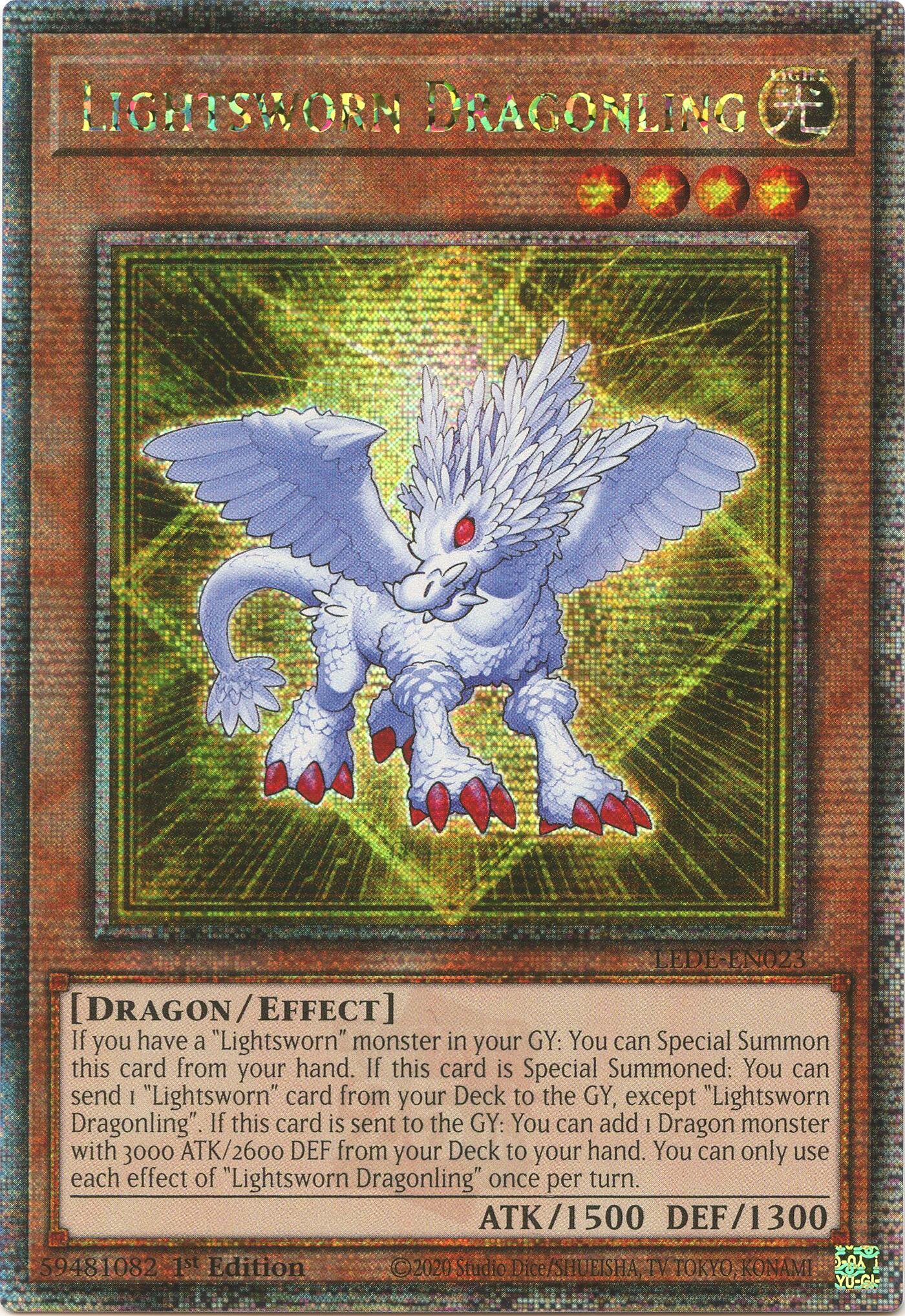 Lightsworn Dragonling (Quarter Century Secret Rare) [LEDE-EN023] Quarter Century Secret Rare | Nerdhalla Games