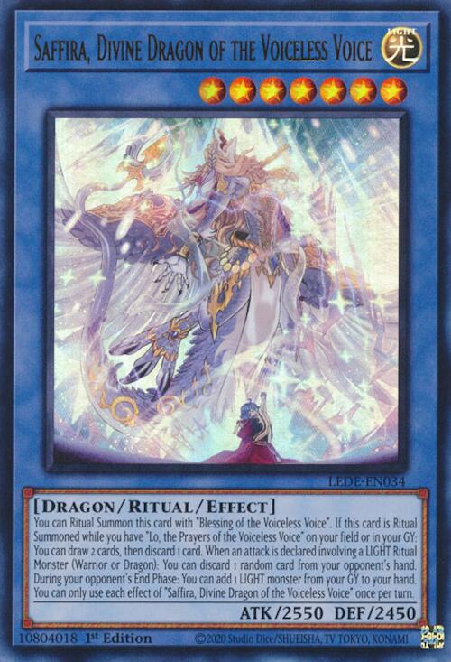 Saffira, Divine Dragon of the Voiceless Voice [LEDE-EN034] Ultra Rare | Nerdhalla Games