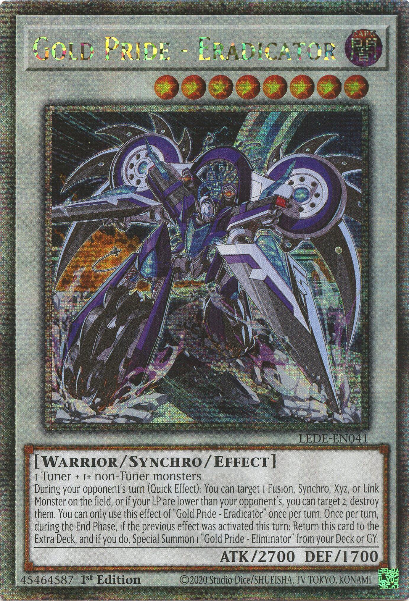 Gold Pride - Eradicator (Quarter Century Secret Rare) [LEDE-EN041] Quarter Century Secret Rare | Nerdhalla Games