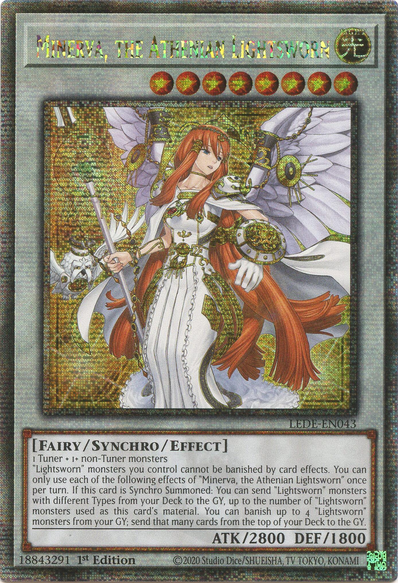 Minerva, the Athenian Lightsworn (Quarter Century Secret Rare) [LEDE-EN043] Quarter Century Secret Rare | Nerdhalla Games