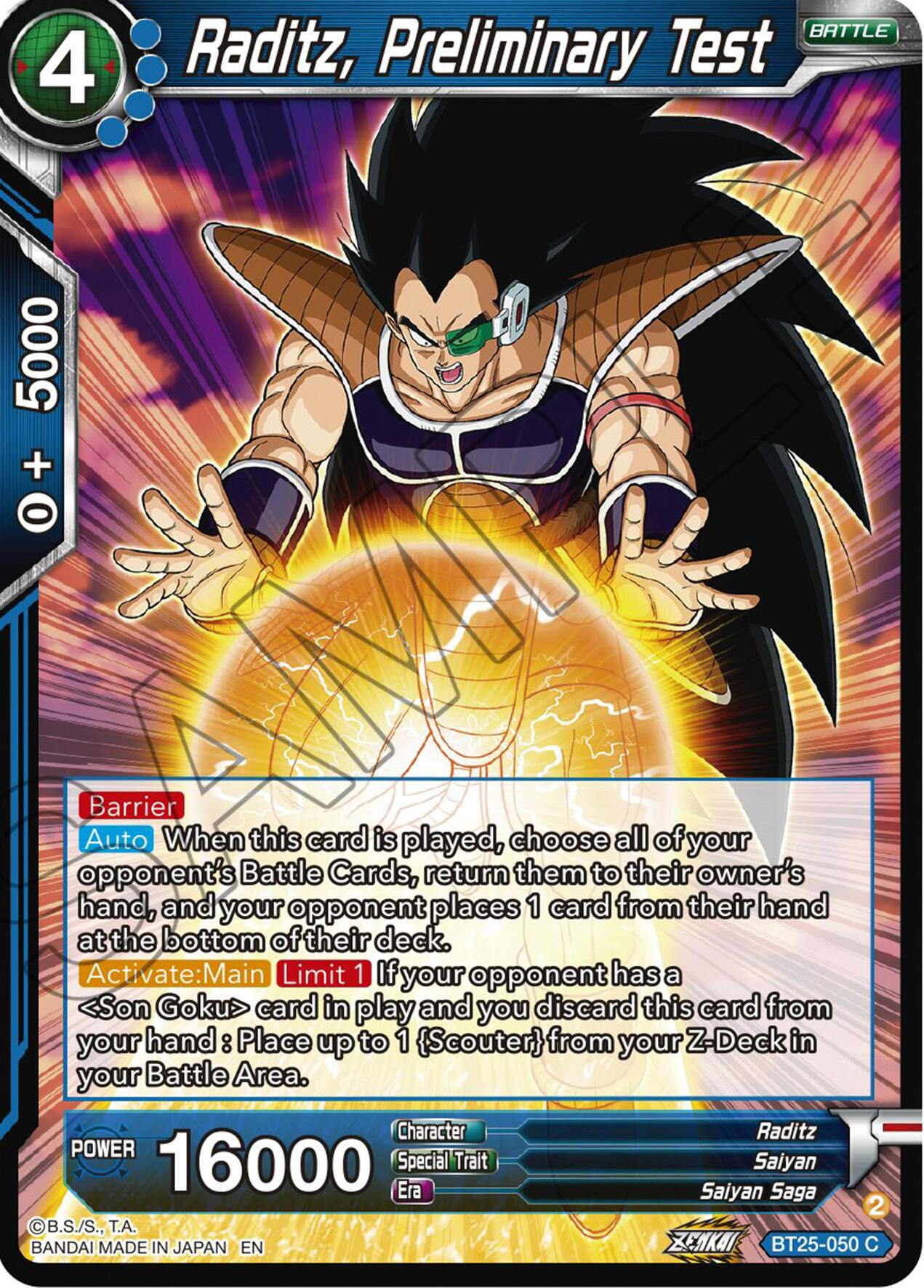 Raditz, Preliminary Test (BT25-050) [Legend of the Dragon Balls] | Nerdhalla Games